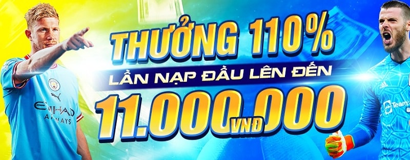 Khuyến mãi thưởng nạp lần đầu đến 100%